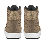 Ancient Yggdrasil Tree Print High Top Leather Sneakers