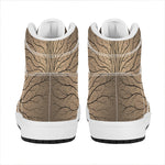 Ancient Yggdrasil Tree Print High Top Leather Sneakers
