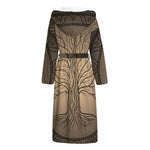 Ancient Yggdrasil Tree Print Hooded Bathrobe