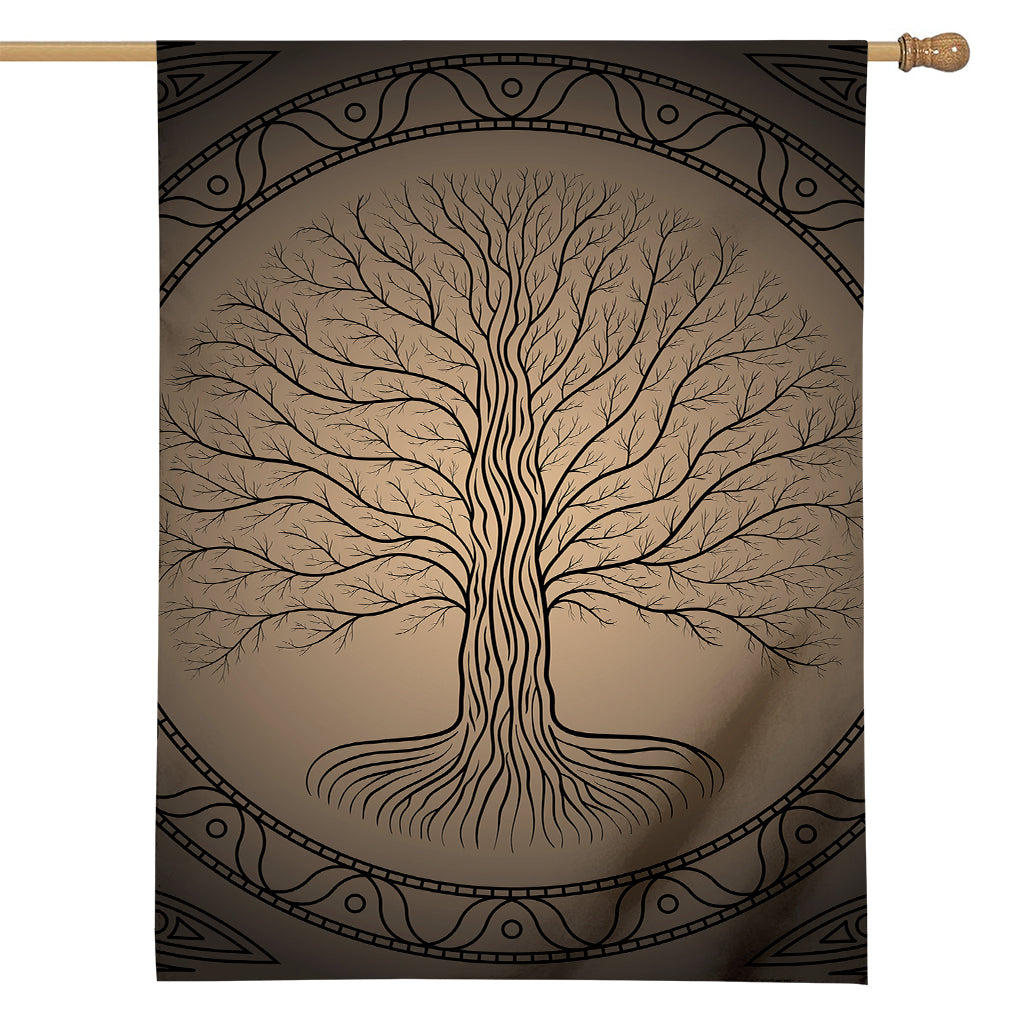 Ancient Yggdrasil Tree Print House Flag