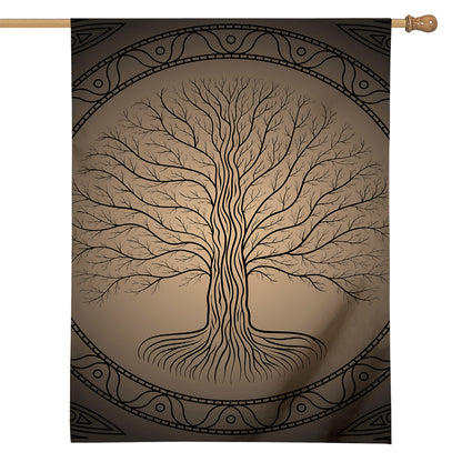 Ancient Yggdrasil Tree Print House Flag