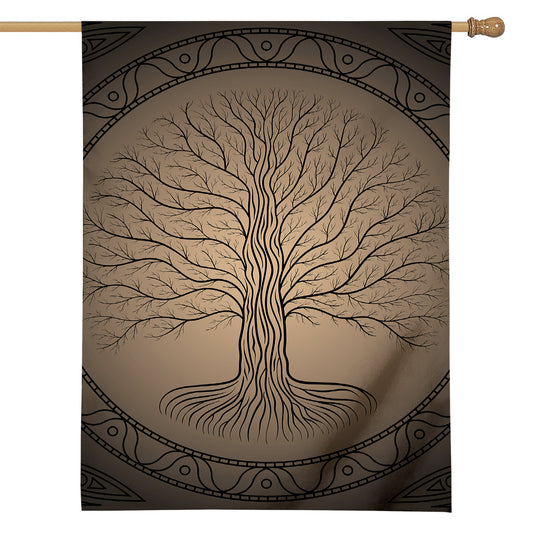 Ancient Yggdrasil Tree Print House Flag