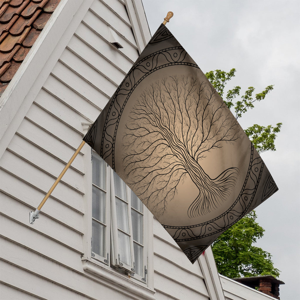 Ancient Yggdrasil Tree Print House Flag