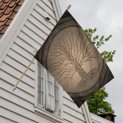 Ancient Yggdrasil Tree Print House Flag