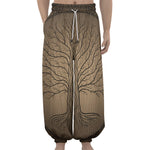 Ancient Yggdrasil Tree Print Lantern Pants