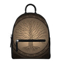 Ancient Yggdrasil Tree Print Leather Backpack