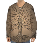 Ancient Yggdrasil Tree Print Long Sleeve Baseball Jersey