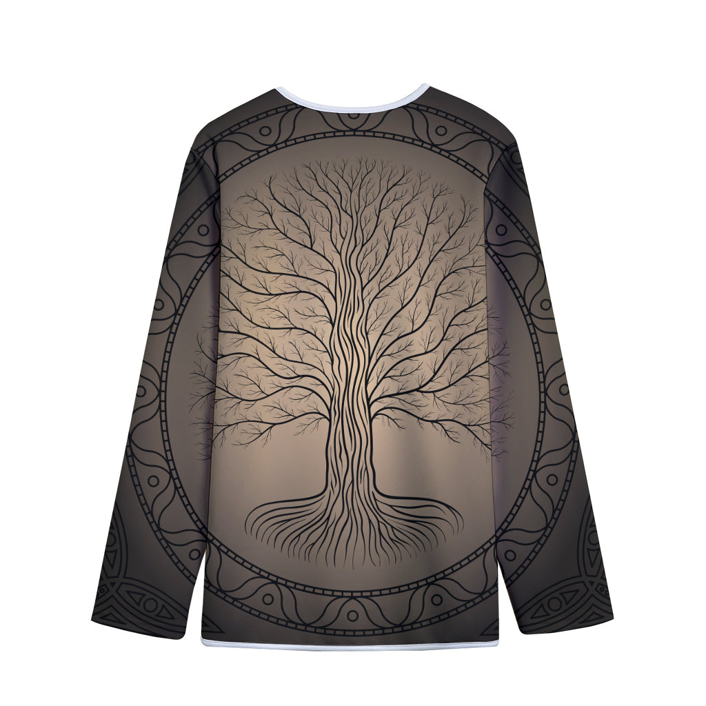 Ancient Yggdrasil Tree Print Long Sleeve Short Coat