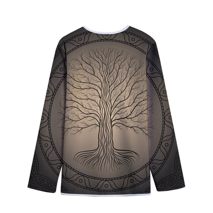 Ancient Yggdrasil Tree Print Long Sleeve Short Coat