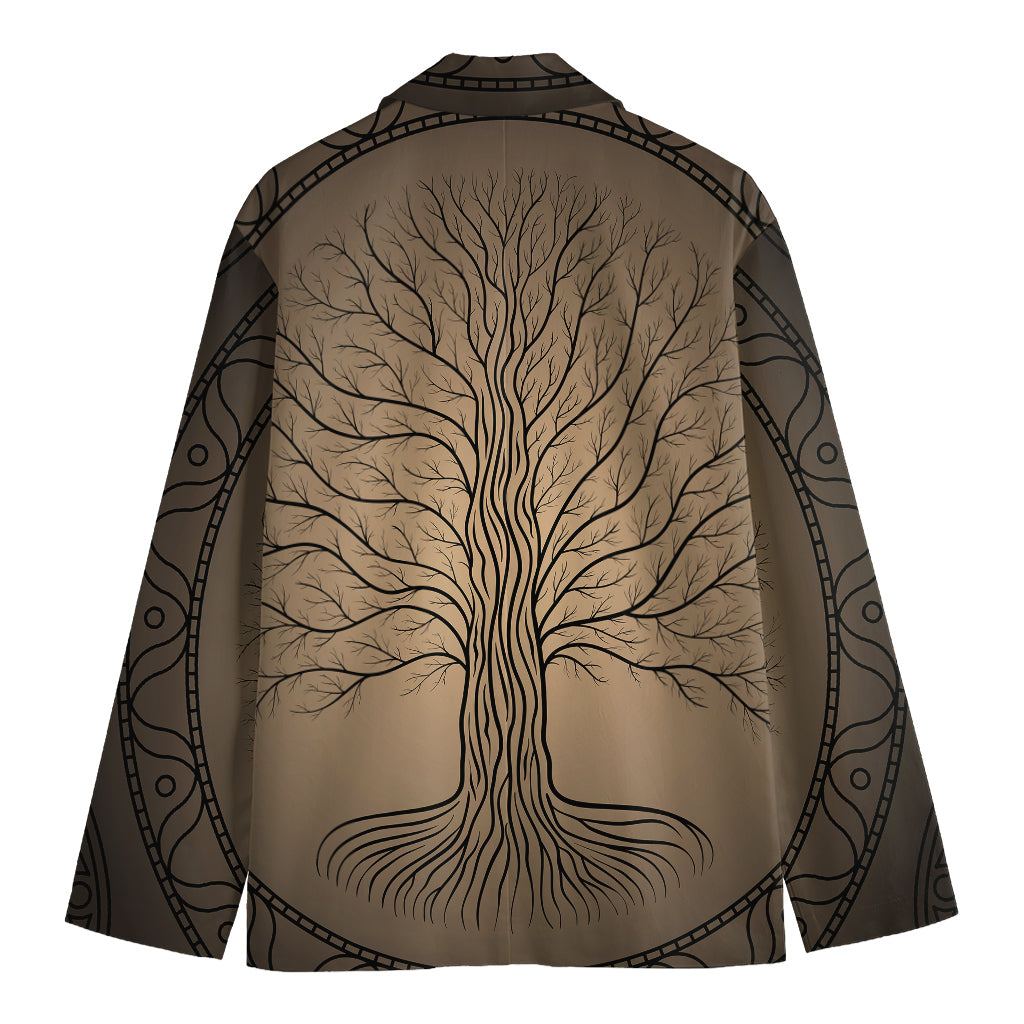 Ancient Yggdrasil Tree Print Men's Blazer