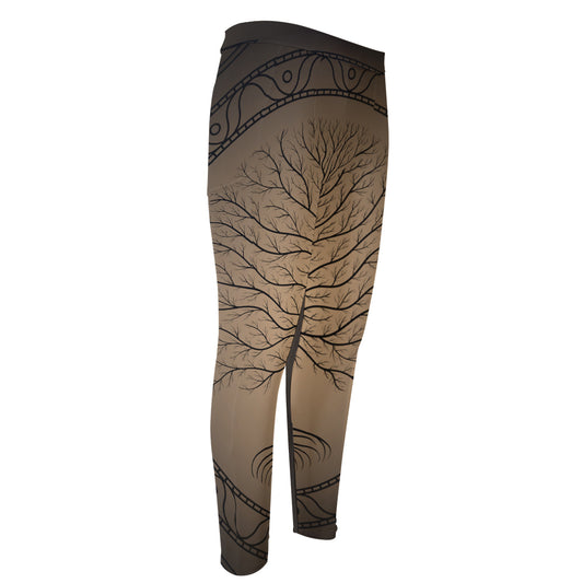 Ancient Yggdrasil Tree Print Men's Compression Pants