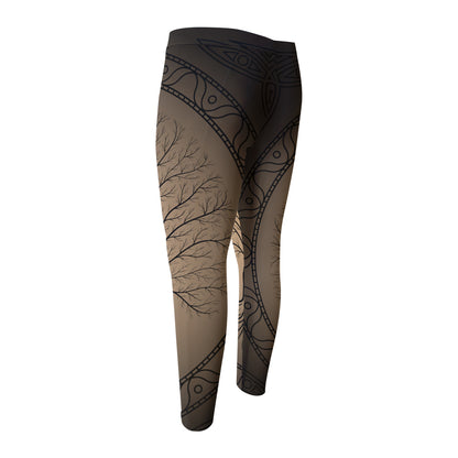 Ancient Yggdrasil Tree Print Men's Compression Pants
