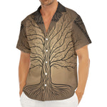 Ancient Yggdrasil Tree Print Men's Deep V-Neck Shirt