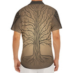 Ancient Yggdrasil Tree Print Men's Deep V-Neck Shirt