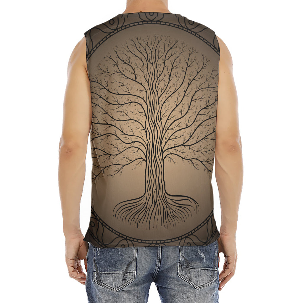 Ancient Yggdrasil Tree Print Men's Fitness Tank Top