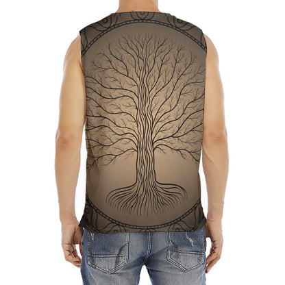 Ancient Yggdrasil Tree Print Men's Fitness Tank Top