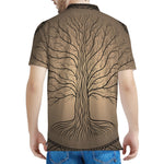 Ancient Yggdrasil Tree Print Men's Polo Shirt