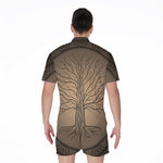 Ancient Yggdrasil Tree Print Men's Rompers