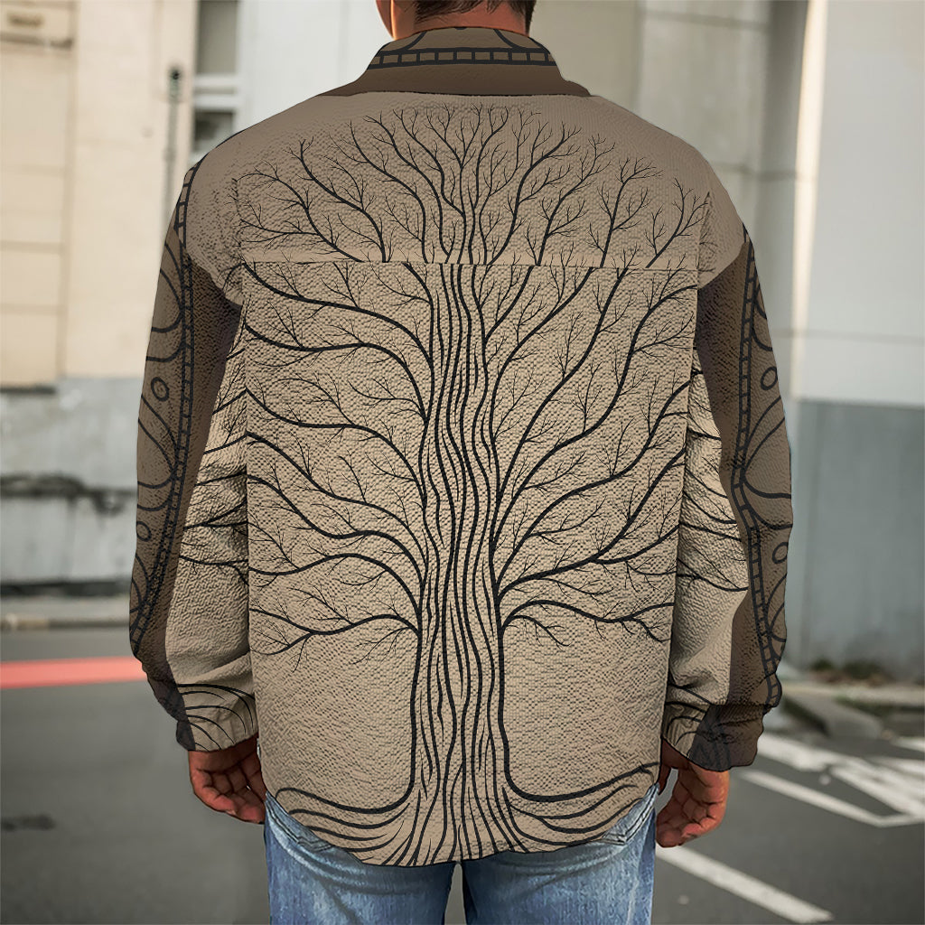 Ancient Yggdrasil Tree Print Men's Shirt Jacket