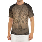 Ancient Yggdrasil Tree Print Men's Short Sleeve Rash Guard