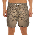 Ancient Yggdrasil Tree Print Men's Split Running Shorts