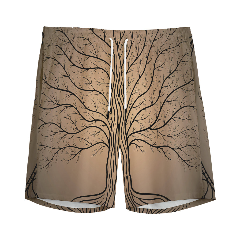 Ancient Yggdrasil Tree Print Men's Sports Shorts
