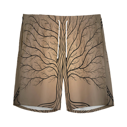 Ancient Yggdrasil Tree Print Men's Sports Shorts