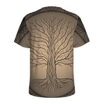 Ancient Yggdrasil Tree Print Men's Sports T-Shirt