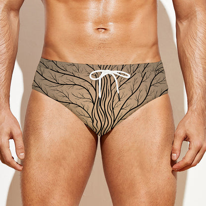 Ancient Yggdrasil Tree Print Men's Swim Briefs