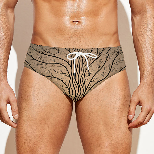 Ancient Yggdrasil Tree Print Men's Swim Briefs