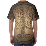 Ancient Yggdrasil Tree Print Men's Velvet T-Shirt