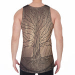 Ancient Yggdrasil Tree Print Men's Velvet Tank Top