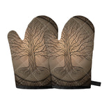 Ancient Yggdrasil Tree Print Oven Mitts