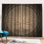 Ancient Yggdrasil Tree Print Pencil Pleat Curtains