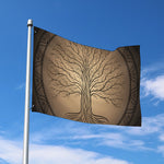 Ancient Yggdrasil Tree Print Polyester Flag