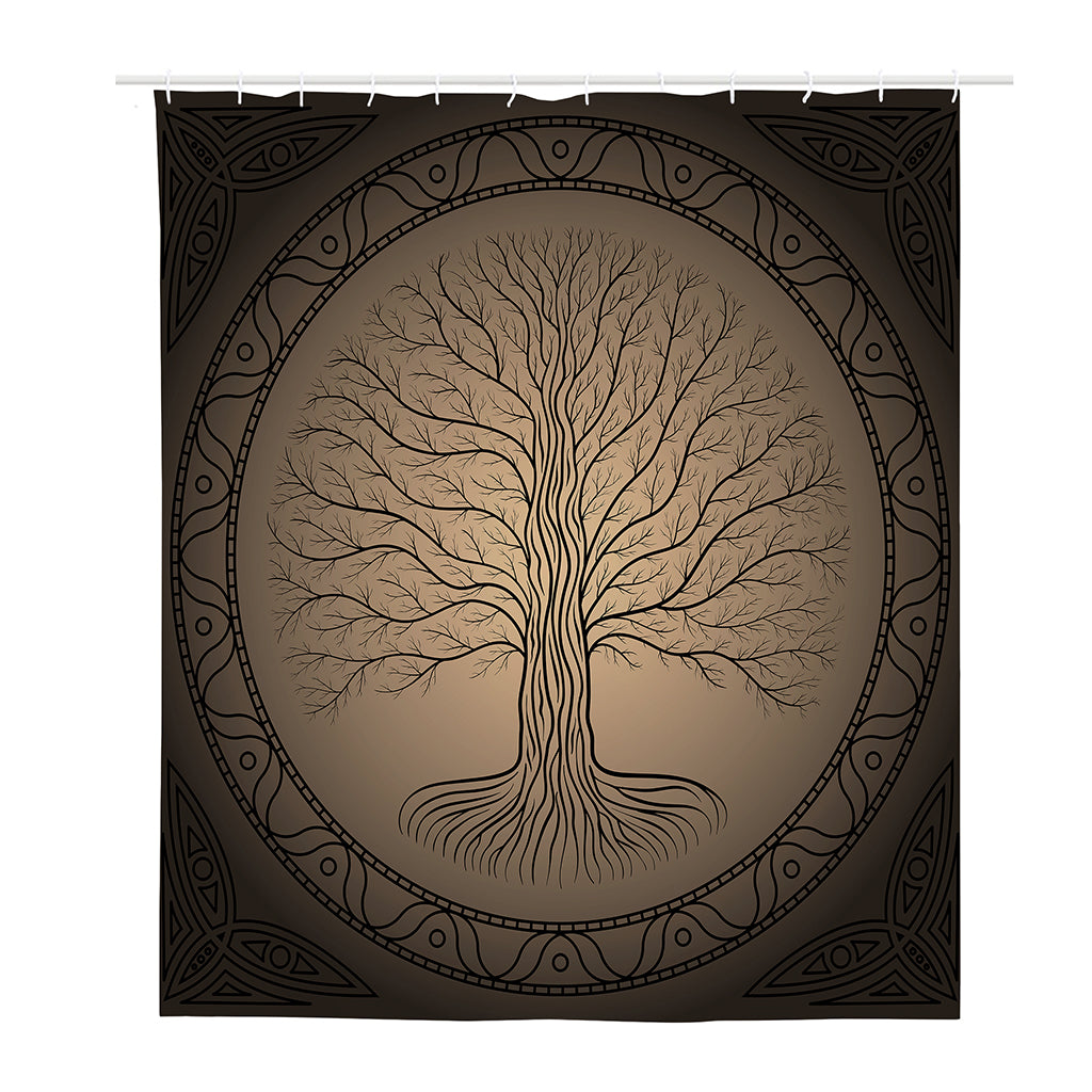 Ancient Yggdrasil Tree Print Polyester Shower Curtain