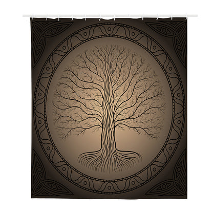 Ancient Yggdrasil Tree Print Polyester Shower Curtain