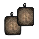 Ancient Yggdrasil Tree Print Pot Holders