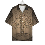 Ancient Yggdrasil Tree Print Rayon Hawaiian Shirt