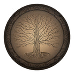 Ancient Yggdrasil Tree Print Round Blanket