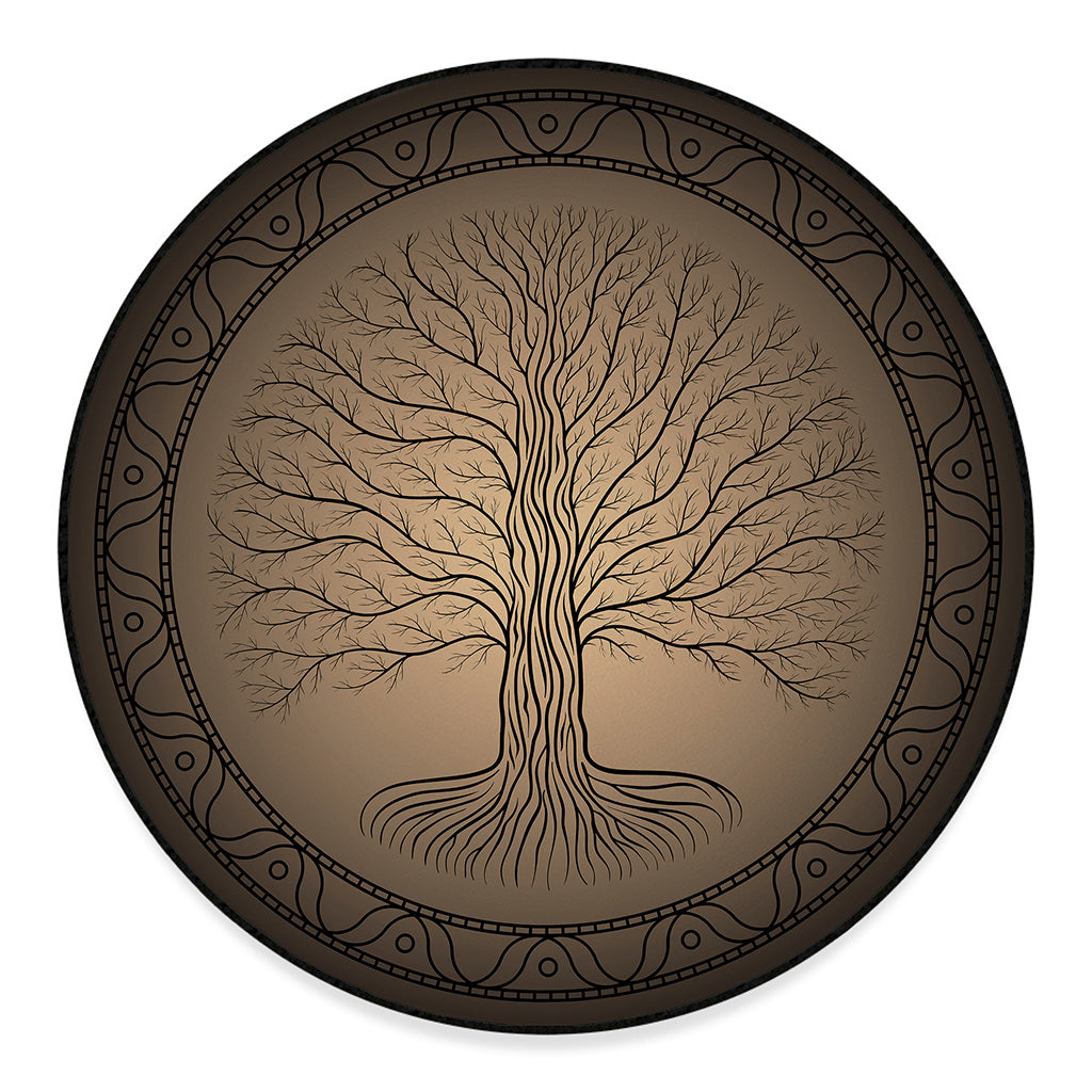 Ancient Yggdrasil Tree Print Round Floor Mat