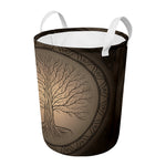 Ancient Yggdrasil Tree Print Round Laundry Basket