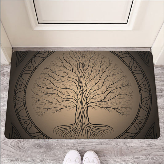 Ancient Yggdrasil Tree Print Rubber Doormat