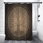 Ancient Yggdrasil Tree Print Shower Curtain
