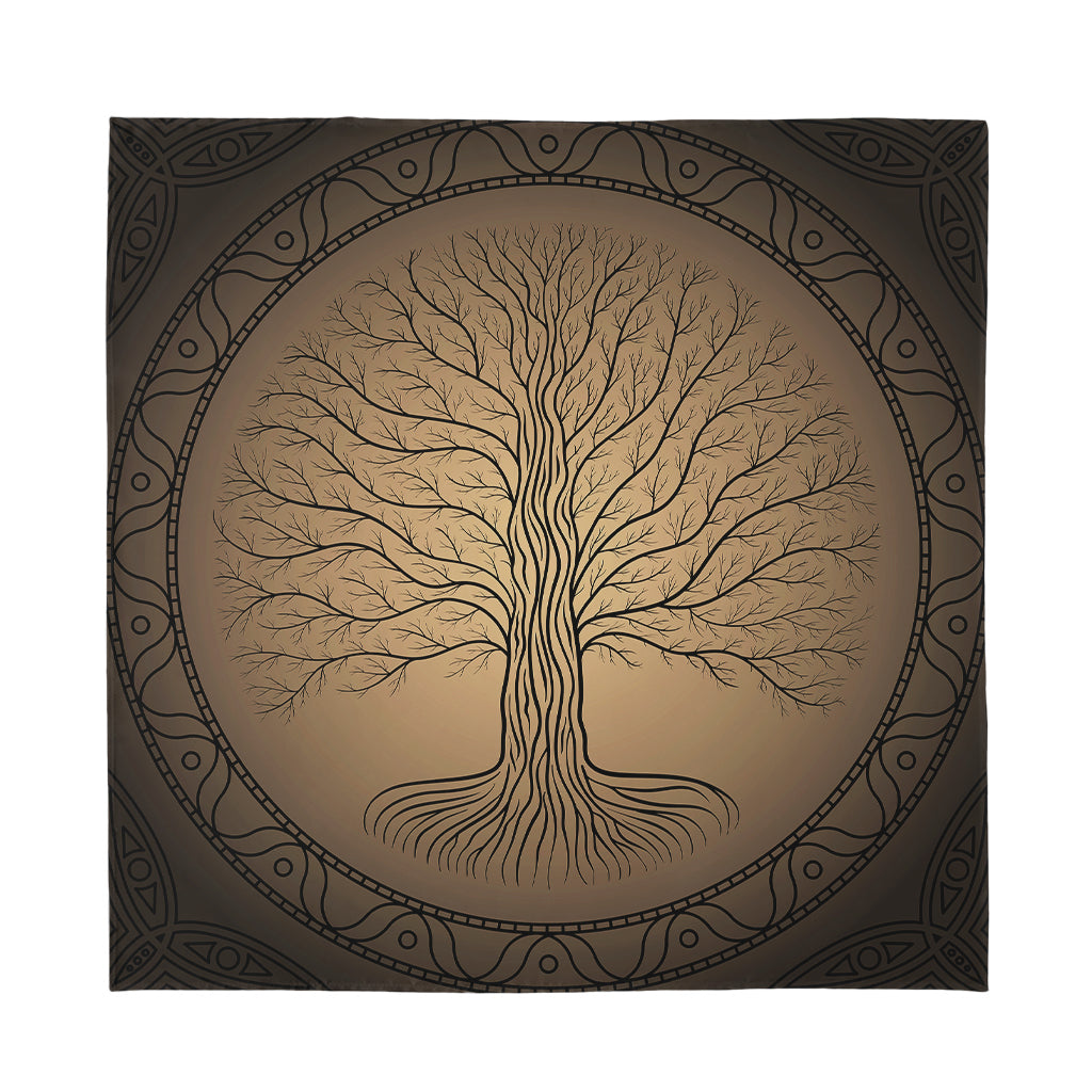 Ancient Yggdrasil Tree Print Silk Bandana