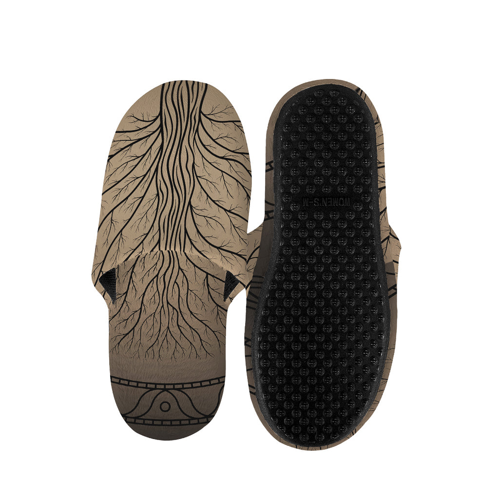 Ancient Yggdrasil Tree Print Slippers