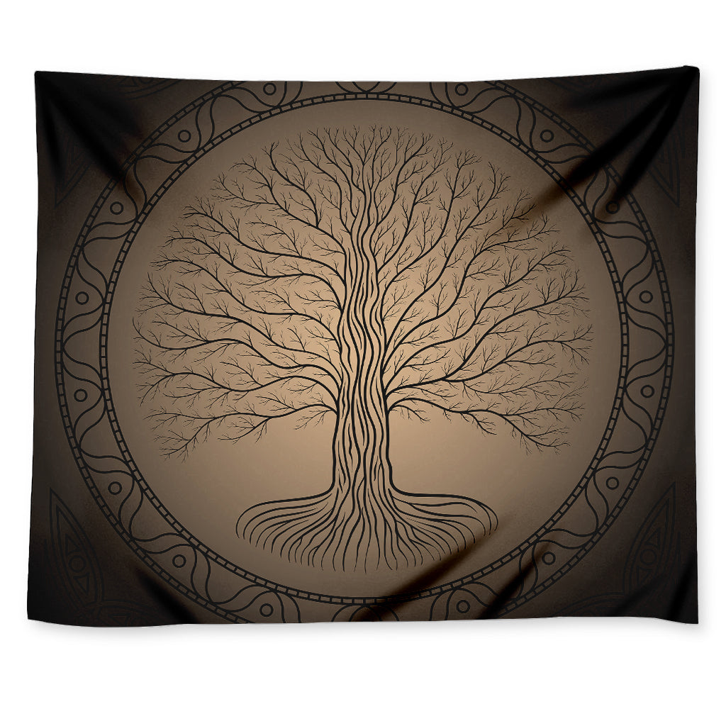 Ancient Yggdrasil Tree Print Tapestry