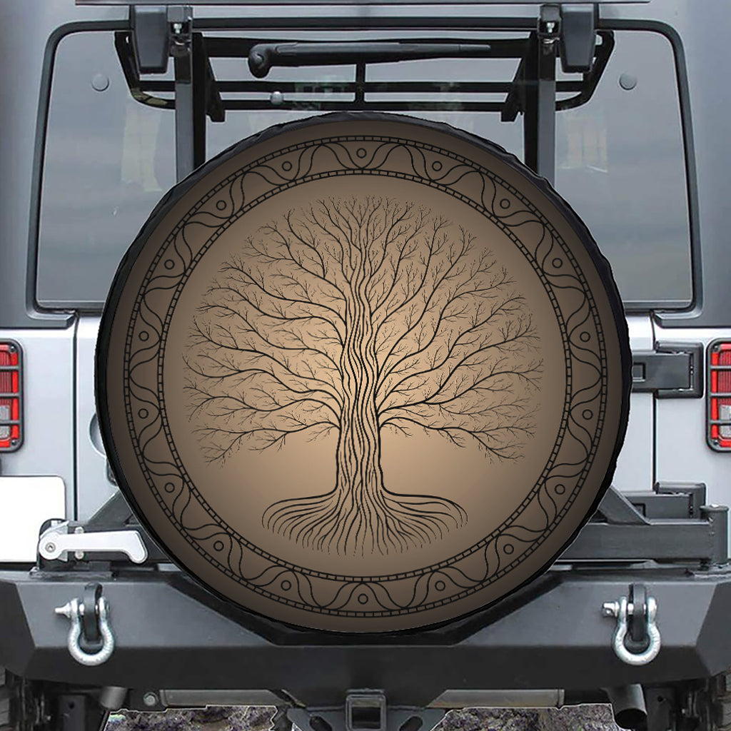Ancient Yggdrasil Tree Print Tire Cover