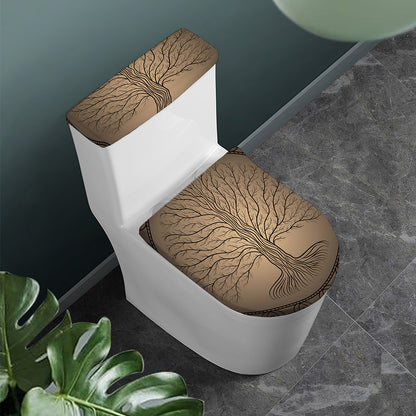 Ancient Yggdrasil Tree Print Toilet Lid And Tank Cover Set