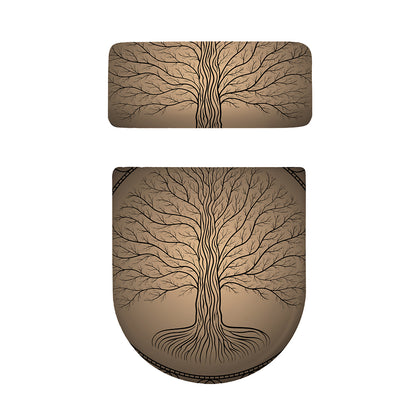 Ancient Yggdrasil Tree Print Toilet Lid And Tank Cover Set